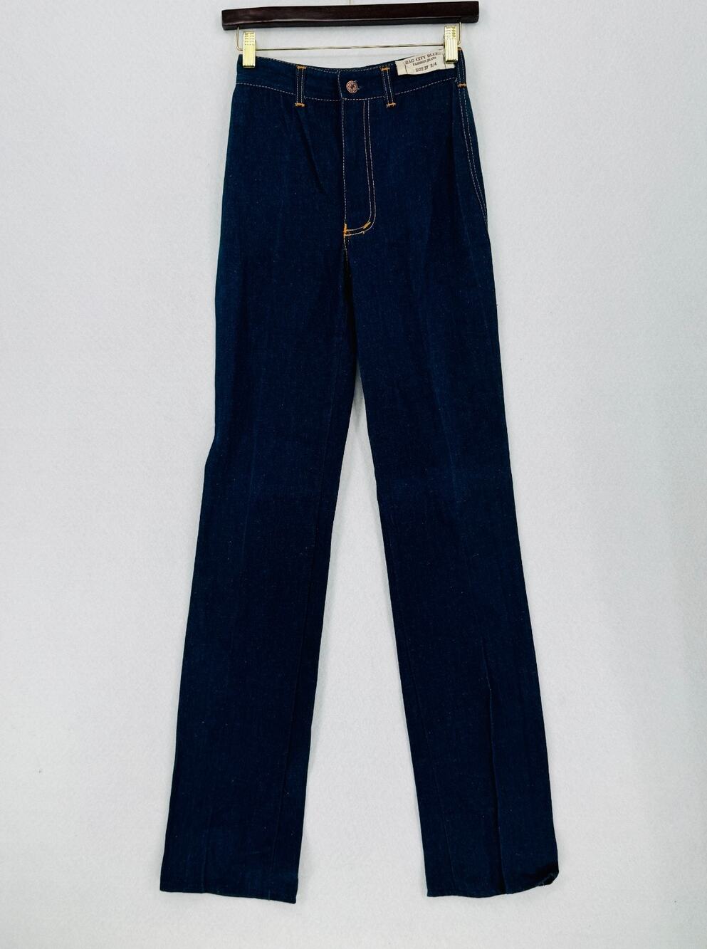 Vtg Rag City Blues Los Angeles Blue Denim High Rise Straight Leg Jeans Sz 27 3/4